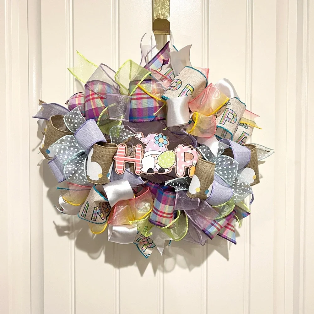 13” Easter Ribbon Wreath 